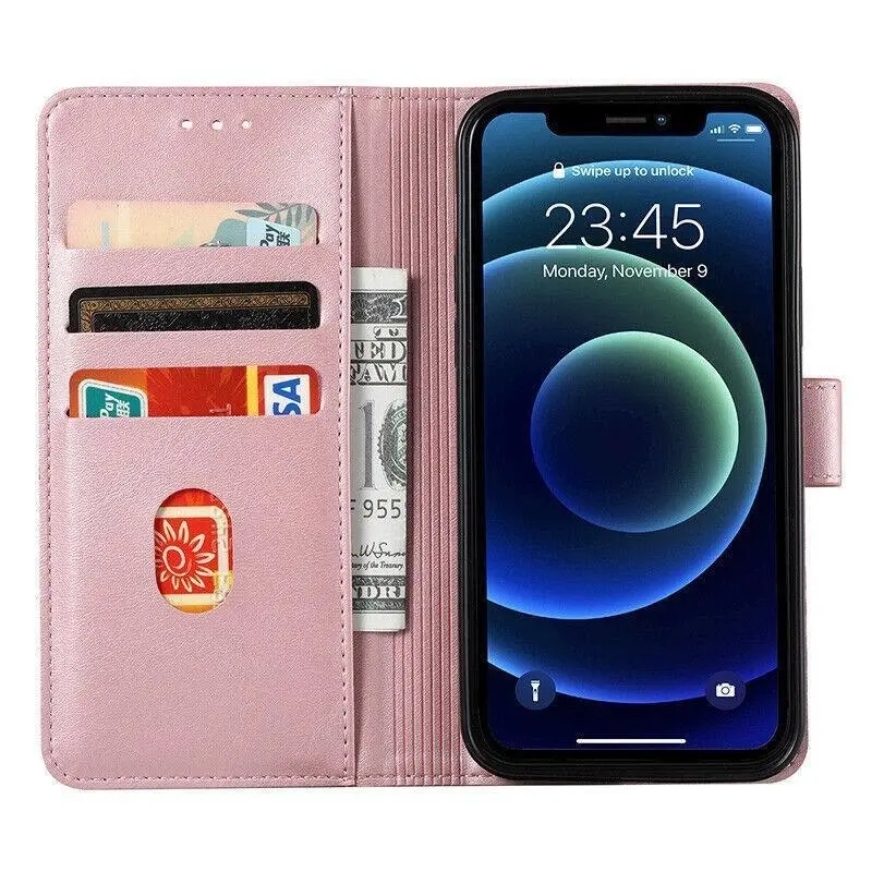 Blue Wallet Leather Flip Case Cover For Iphone 7 8 6 6S Plus X 11 12 13 Pro Xs Max