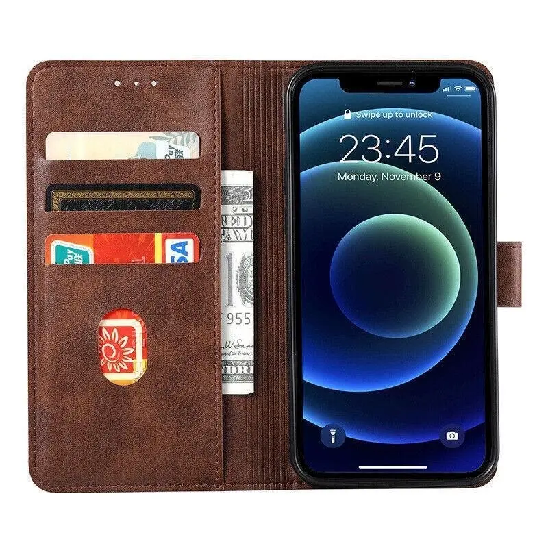 Blue Wallet Leather Flip Case Cover For Iphone 7 8 6 6S Plus X 11 12 13 Pro Xs Max