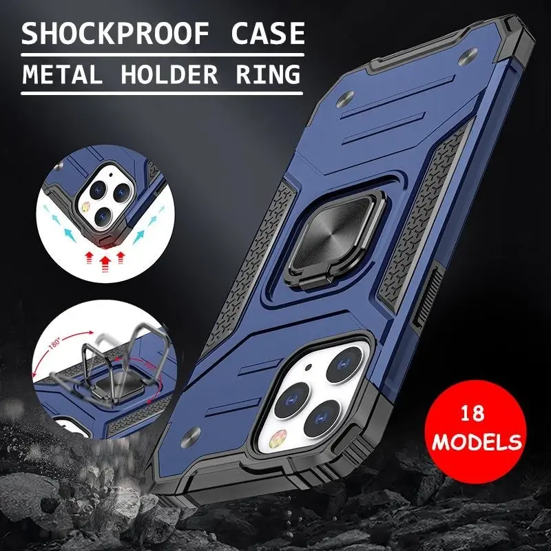 Blue Case For iPhone 13 12 11 Pro Max XR X XS 7 8 PLUS Shockproof Rugged  Cover