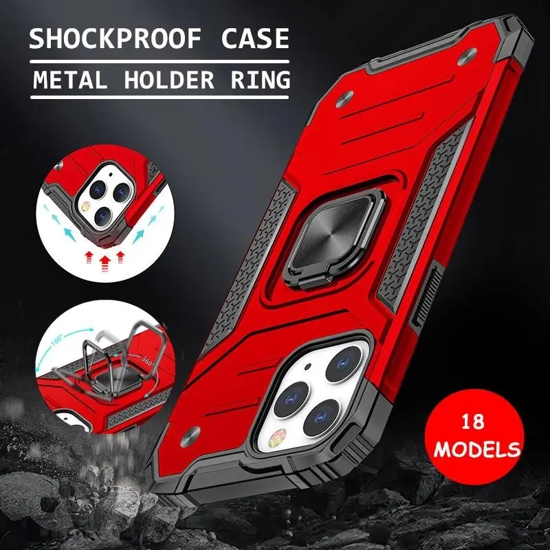 Red Case For iPhone 13 12 11 Pro Max XR X XS 7 8 PLUS Shockproof Rugged  Cover