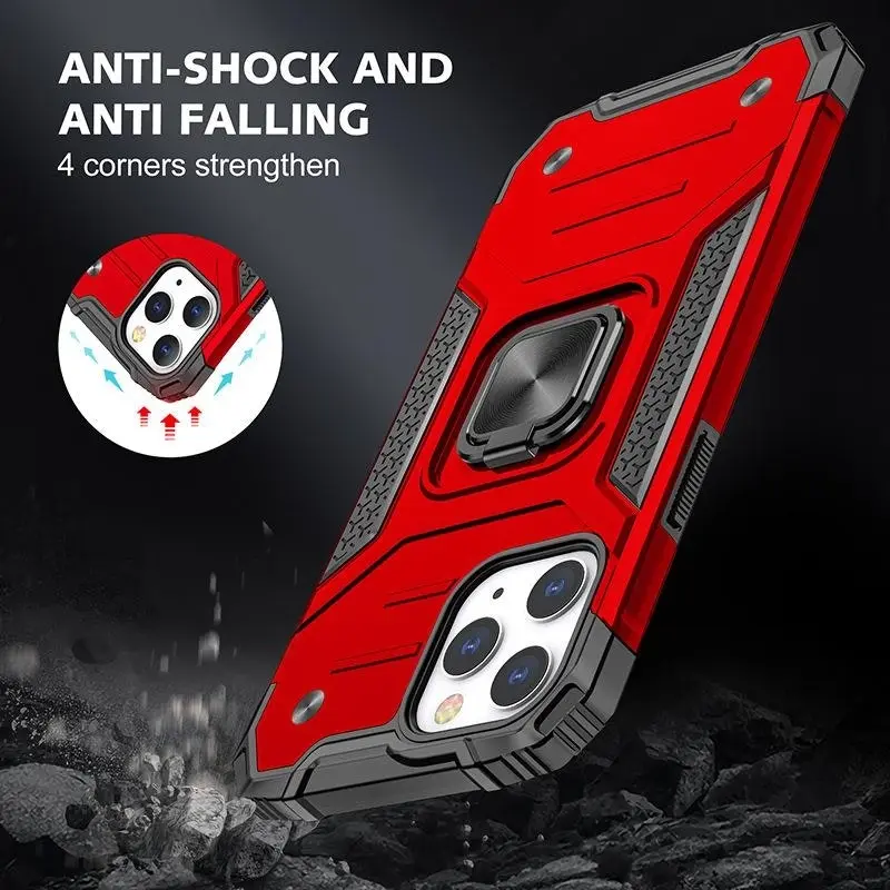 Red Case For iPhone 13 12 11 Pro Max XR X XS 7 8 PLUS Shockproof Rugged  Cover