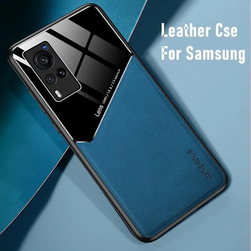 For Samsung Galaxy S21 S22 Note 20 Ultra Plus S20 FE  Leather Case Blue