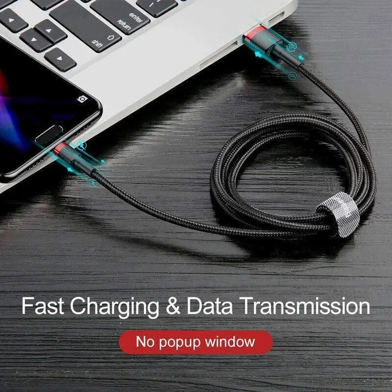 Baseus Micro USB 2.4A Fast Charging & Data Sync Cable Cord For Android Samsung 1PC 2M