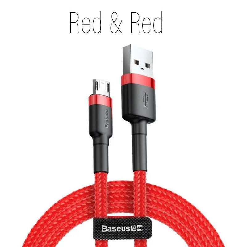 Baseus Micro USB 2.4A Fast Charging & Data Sync Cable Cord For Android Samsung 1PC 2M