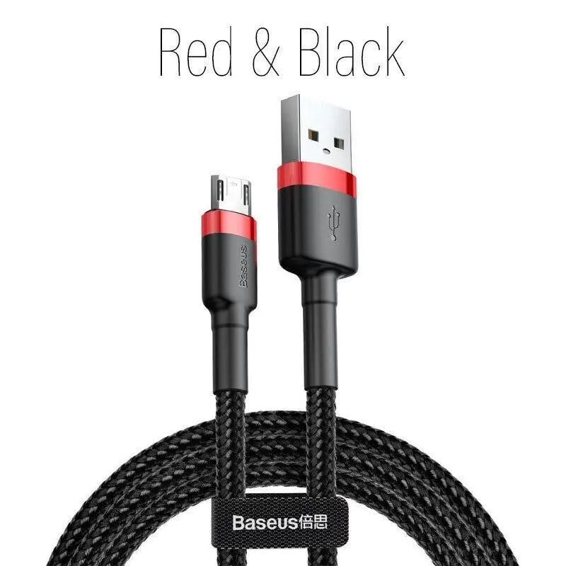 Baseus Micro USB 2.4A Fast Charging & Data Sync Cable Cord For Android Samsung 1PC 2M