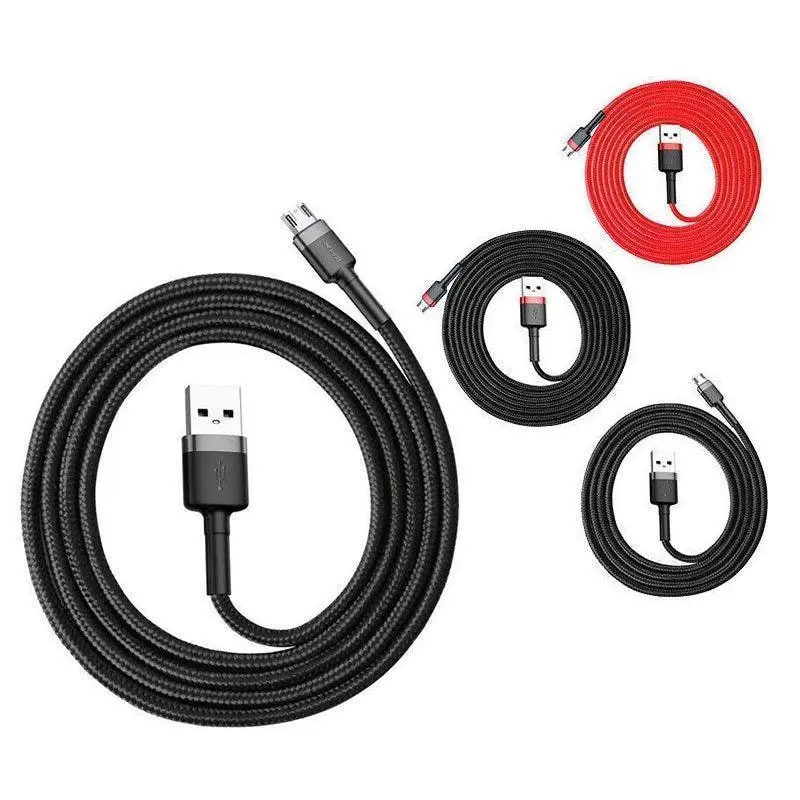 Baseus Micro USB 2.4A Fast Charging & Data Sync Cable Cord For Android Samsung 1PC 2M