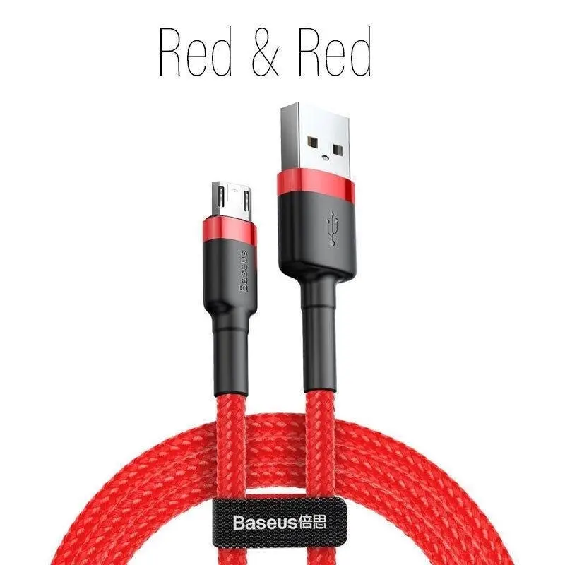 Baseus Micro USB 2.4A Fast Charging & Data Sync Cable Cord For Android Samsung 1PC 2M