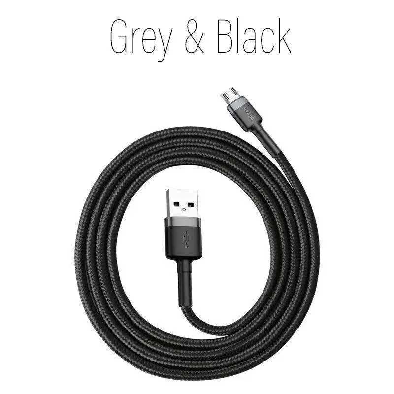 Baseus Micro USB 2.4A Fast Charging & Data Sync Cable Cord For Android Samsung 1PC 2M