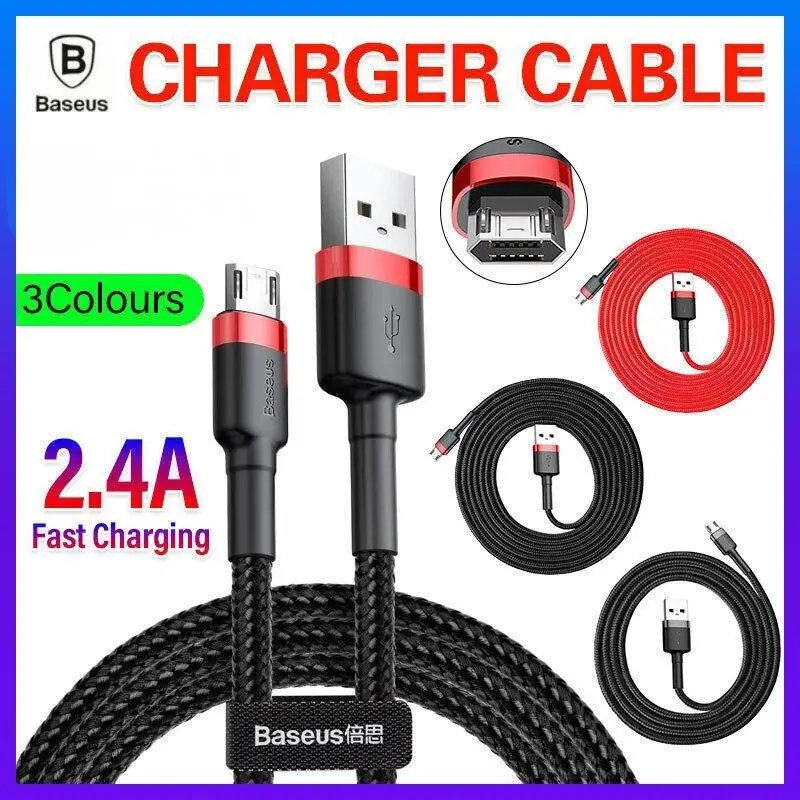 Baseus Micro USB 2.4A Fast Charging & Data Sync Cable Cord For Android Samsung 1PC 2M