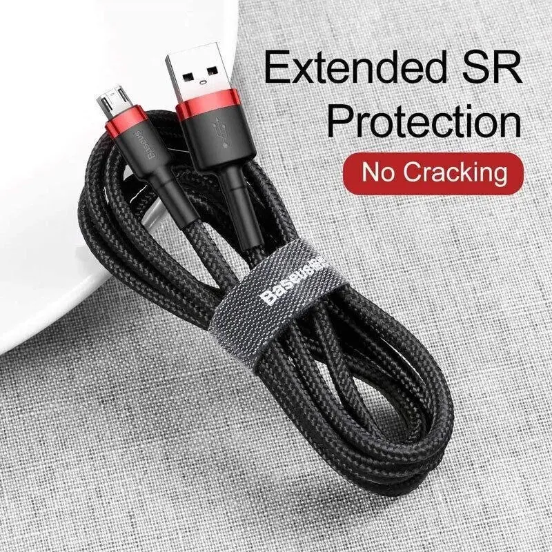 Baseus Micro USB 2.4A Fast Charging & Data Sync Cable Cord For Android Samsung 1PC 2M