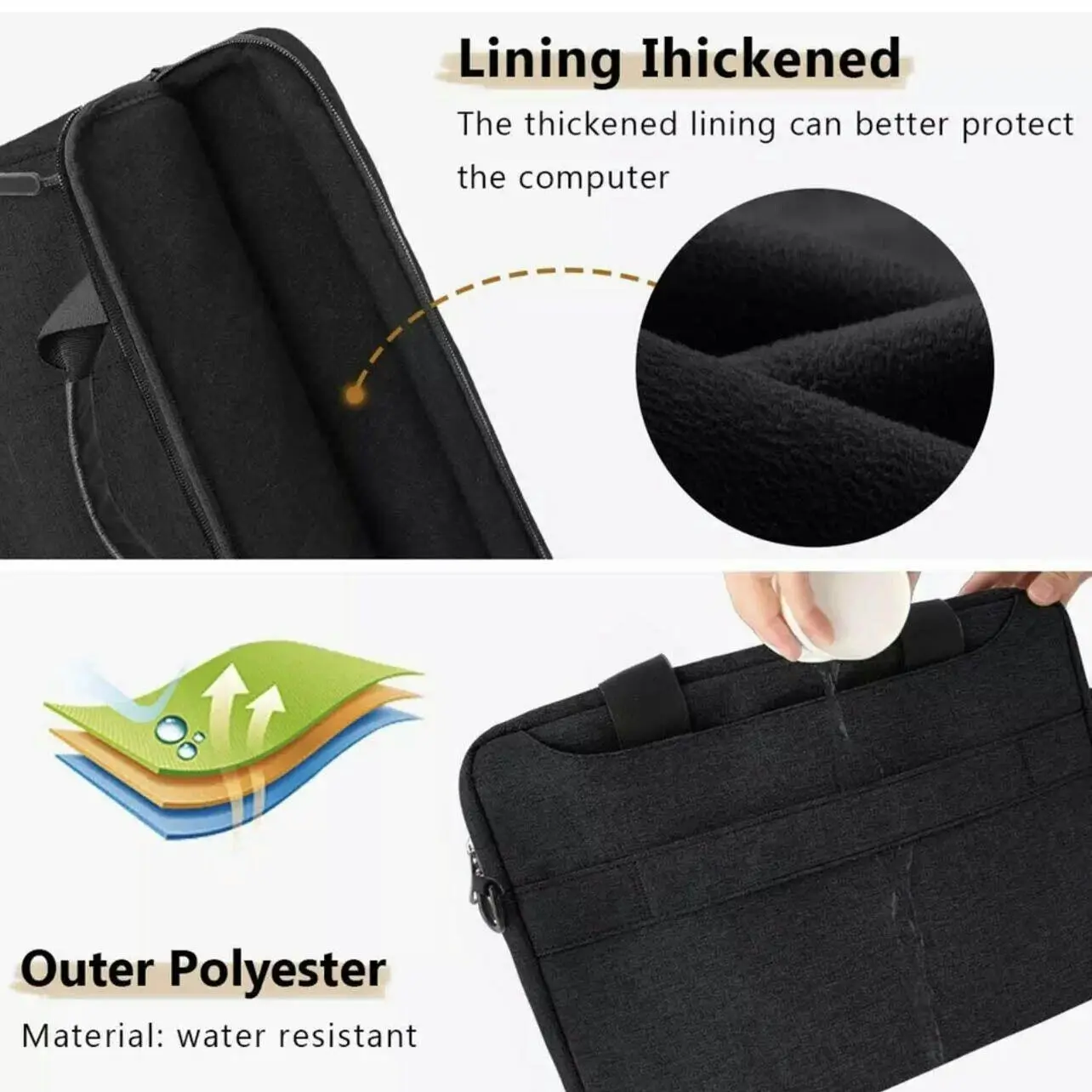 Laptop Sleeve Travel Bag Carry Case For Macbook Air Pro 15.6"