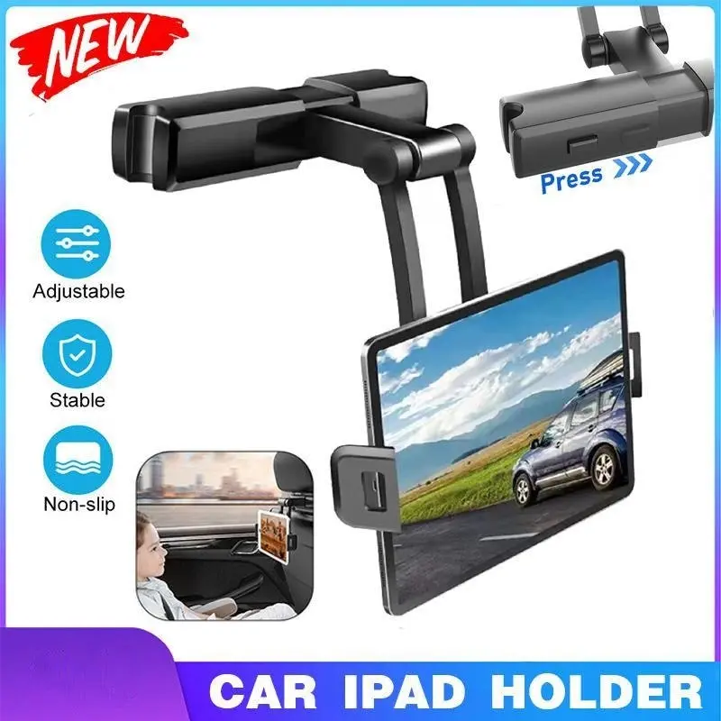 Universal 360° Car Seat Back Headrest Mount Holder for Apple iPad Phone Tablet