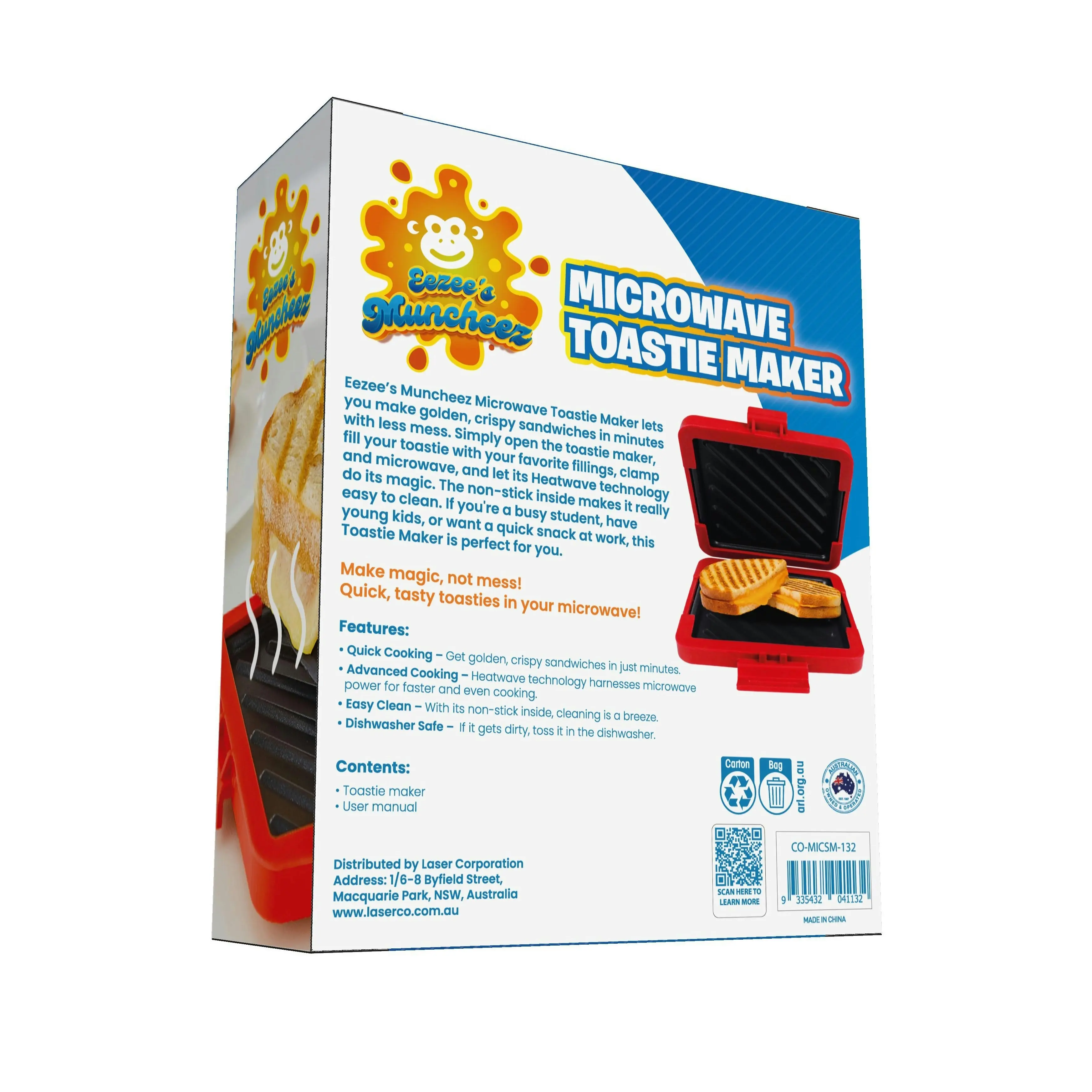 Eezee's Muncheez Microwave Toastie Maker: Quick & Easy Snacks