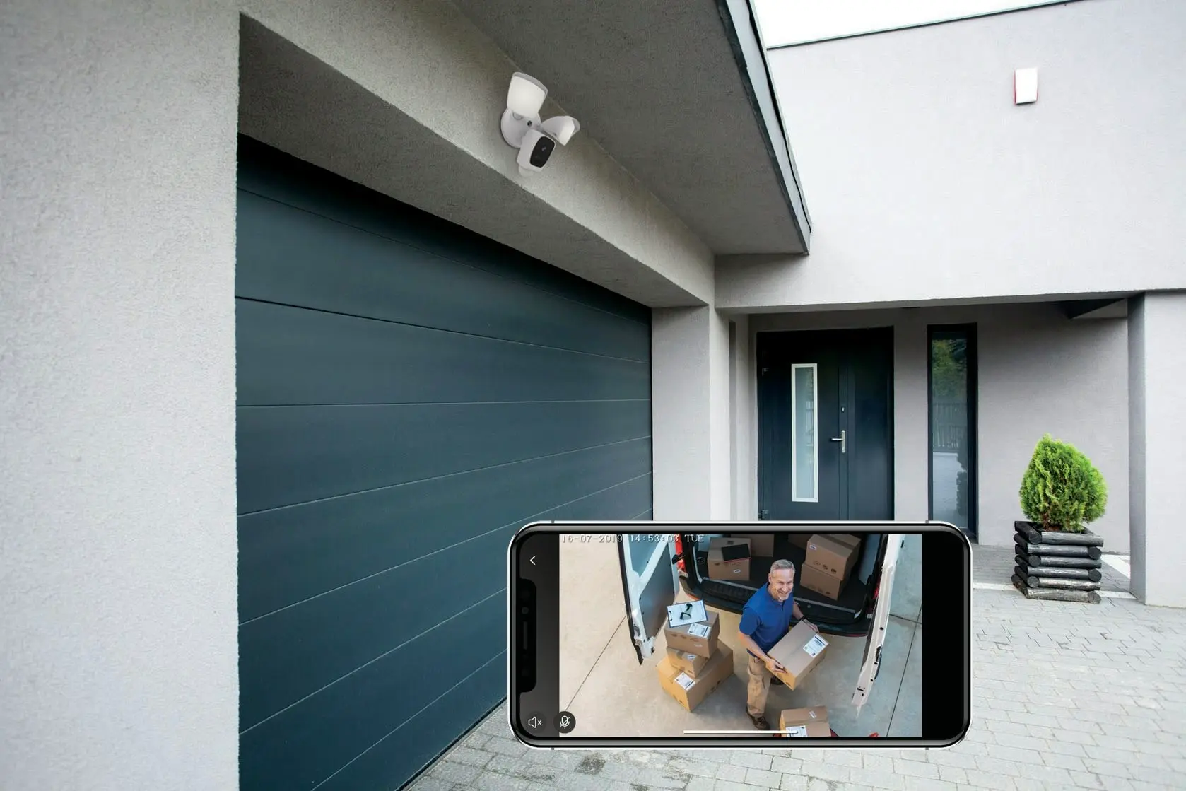 Laser Outdoor Smart Floodlight Camera - Security Solution with Smart Features