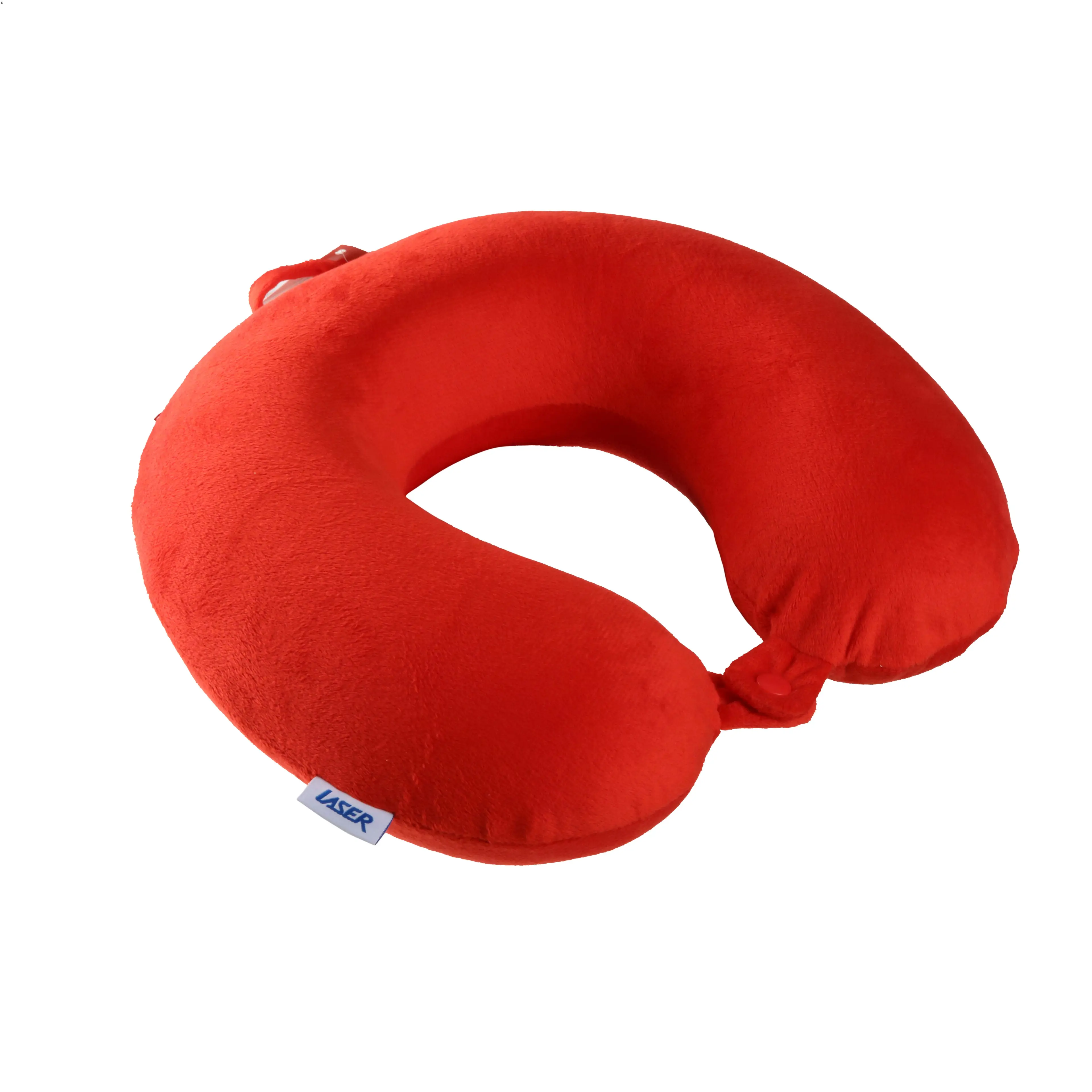 Laser Memory Foam Neck Pillow - Ergonomic Travel Support, Hypoallergenic, Red