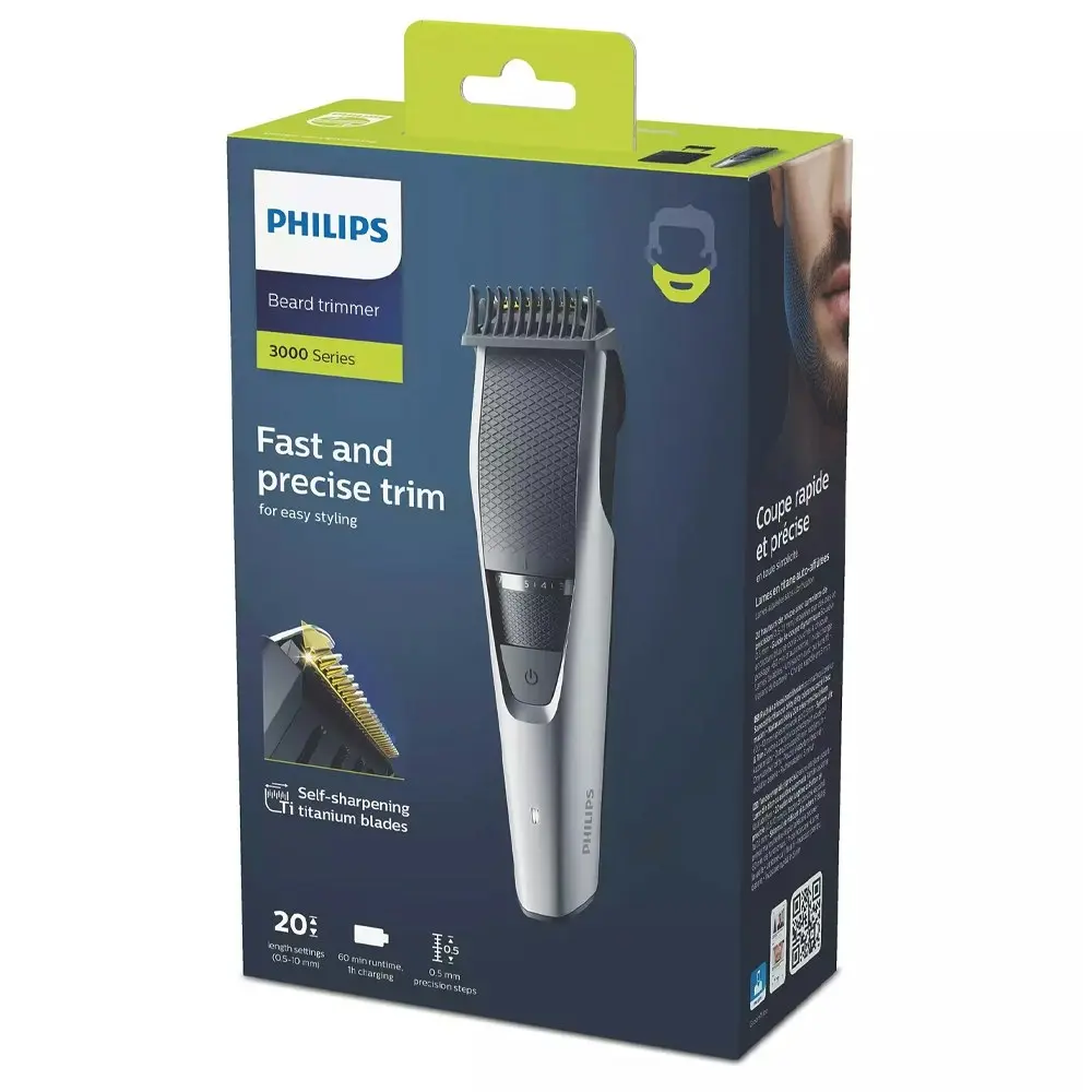 Philips Series 3000 Rechargeable Electric Mens Beard Hair Trimmer/Clipper Styler