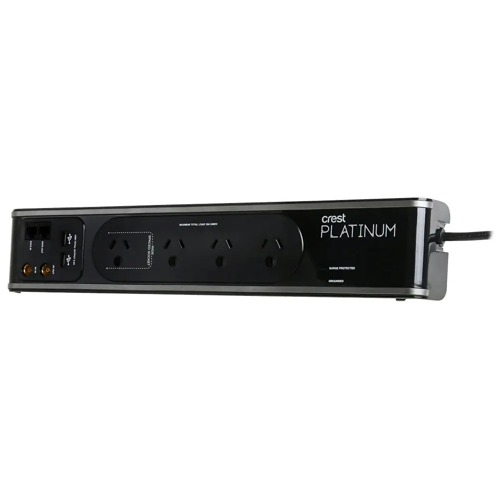 Crest Platinum 4-Socket/2-USB Surge Coax & Data Power Board Equipment Protector