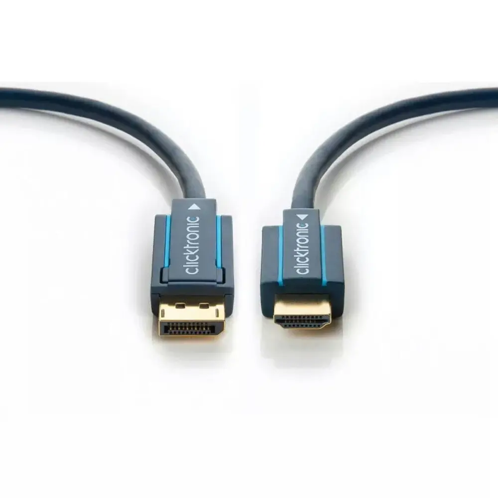 Clicktronic 3m Male Display Port to HDMI Cable 75Hz Connector For Laptop/PC BLK