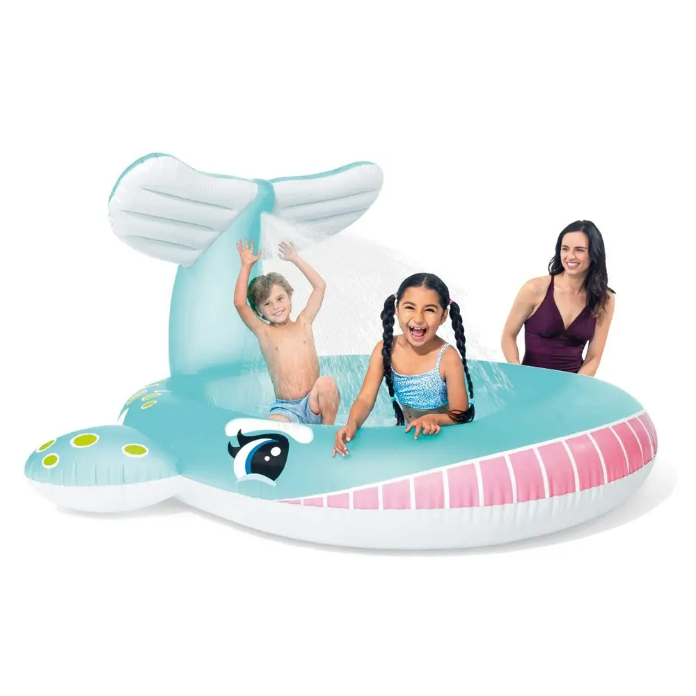 Intex 2.01m x 1.96m Inflatable Kids/Children Whale Water Spraying Swimming Pool