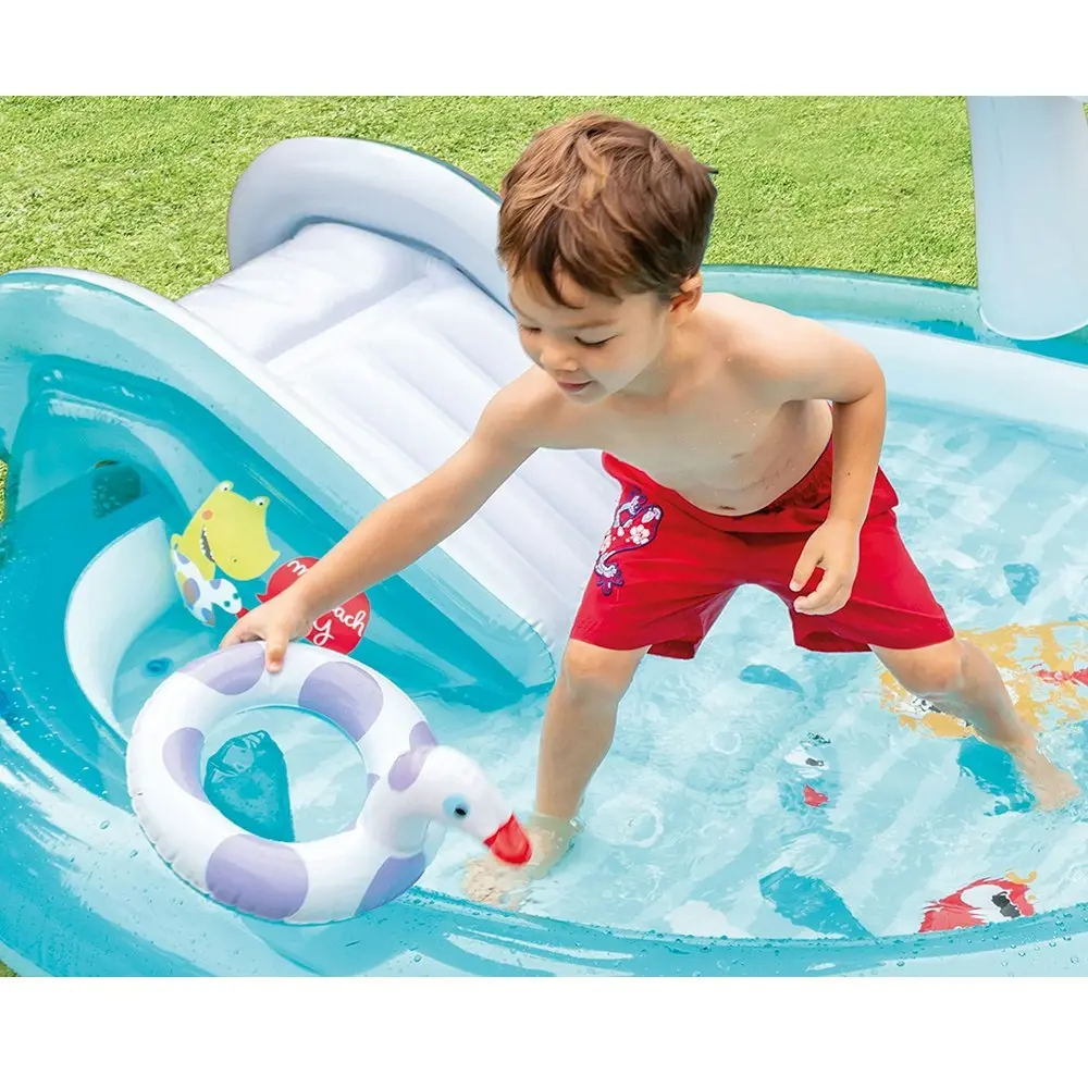 Intex 2.01m Gator Kids Water Slide/Spray Play Centre Inflatable Swimming Pool