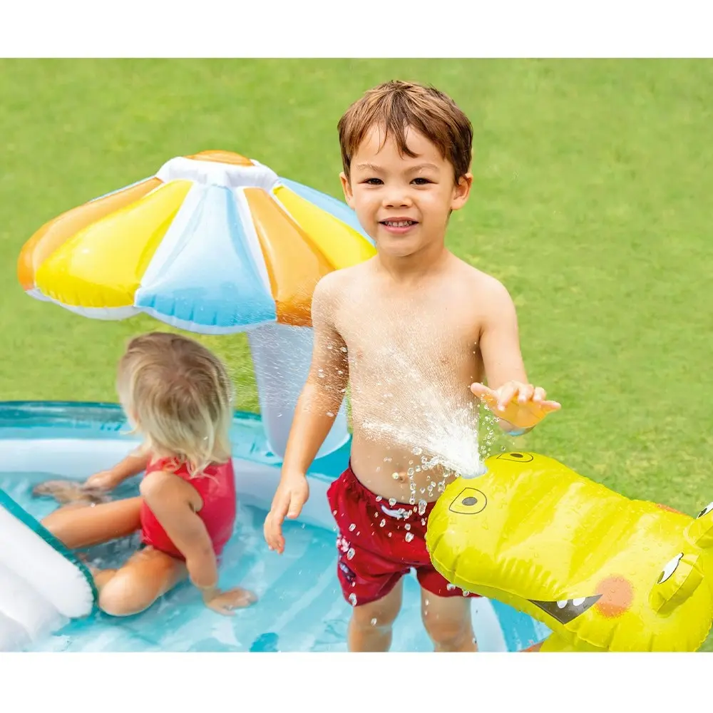 Intex 2.01m Gator Kids Water Slide/Spray Play Centre Inflatable Swimming Pool