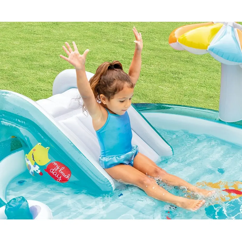 Intex 2.01m Gator Kids Water Slide/Spray Play Centre Inflatable Swimming Pool