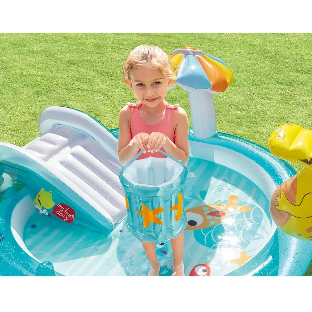 Intex 2.01m Gator Kids Water Slide/Spray Play Centre Inflatable Swimming Pool