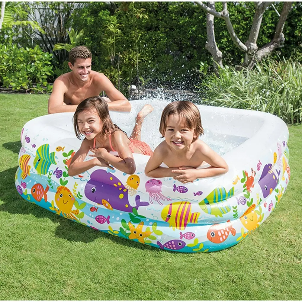 Intex 1.59M Square Aquarium Swimming Outdoor/Patio Inflatable Kids Pool 3y+