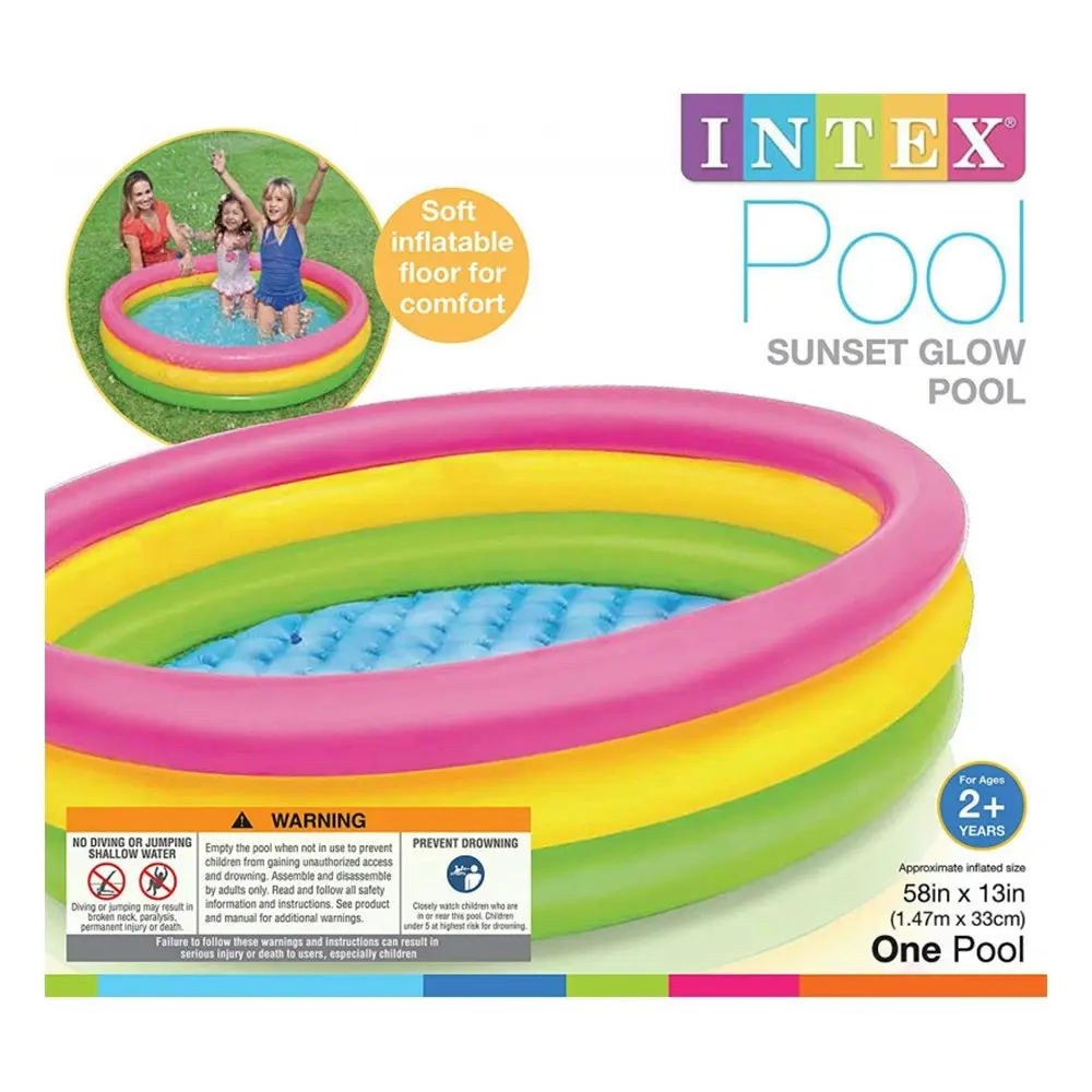 Intex Sunset Glow 1.47mx33cm Kids/Children Swimming Pool Inflatable Outdoor Toy