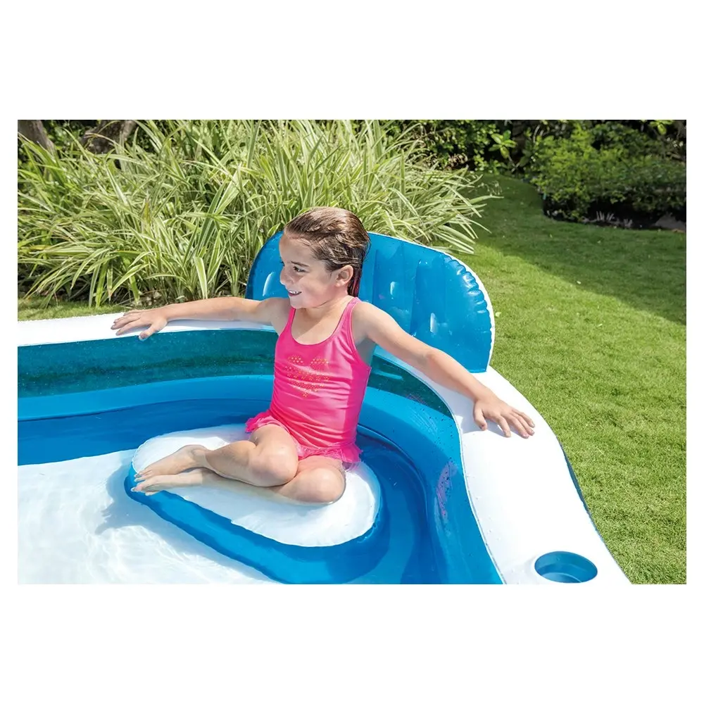 Intex Swim Centre 228cm Family Lounge Inflatable Pool w/ Seats/Drink Holders BL