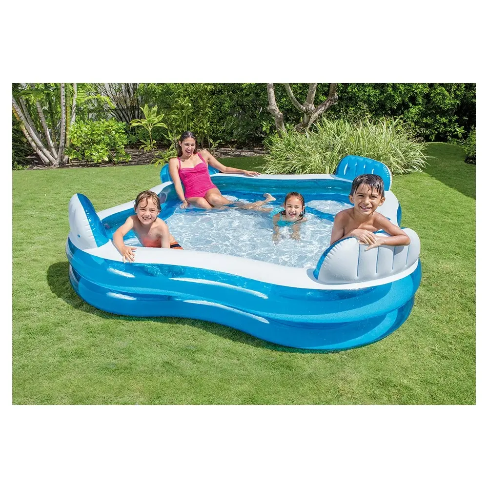 Intex Swim Centre 228cm Family Lounge Inflatable Pool w/ Seats/Drink Holders BL