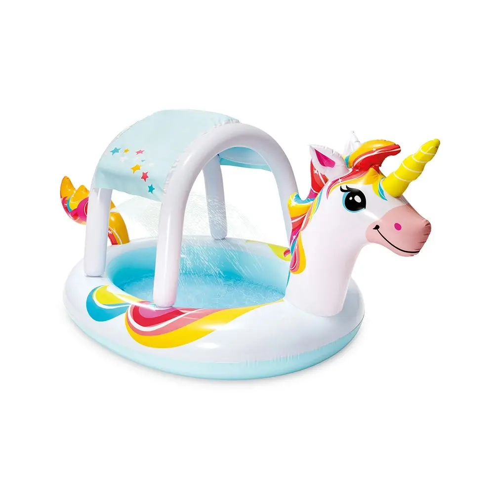 Intex 2.54x1.32m Unicorn Inflatable Spray Swimming Pool Outdoor/Garden Kids Toy