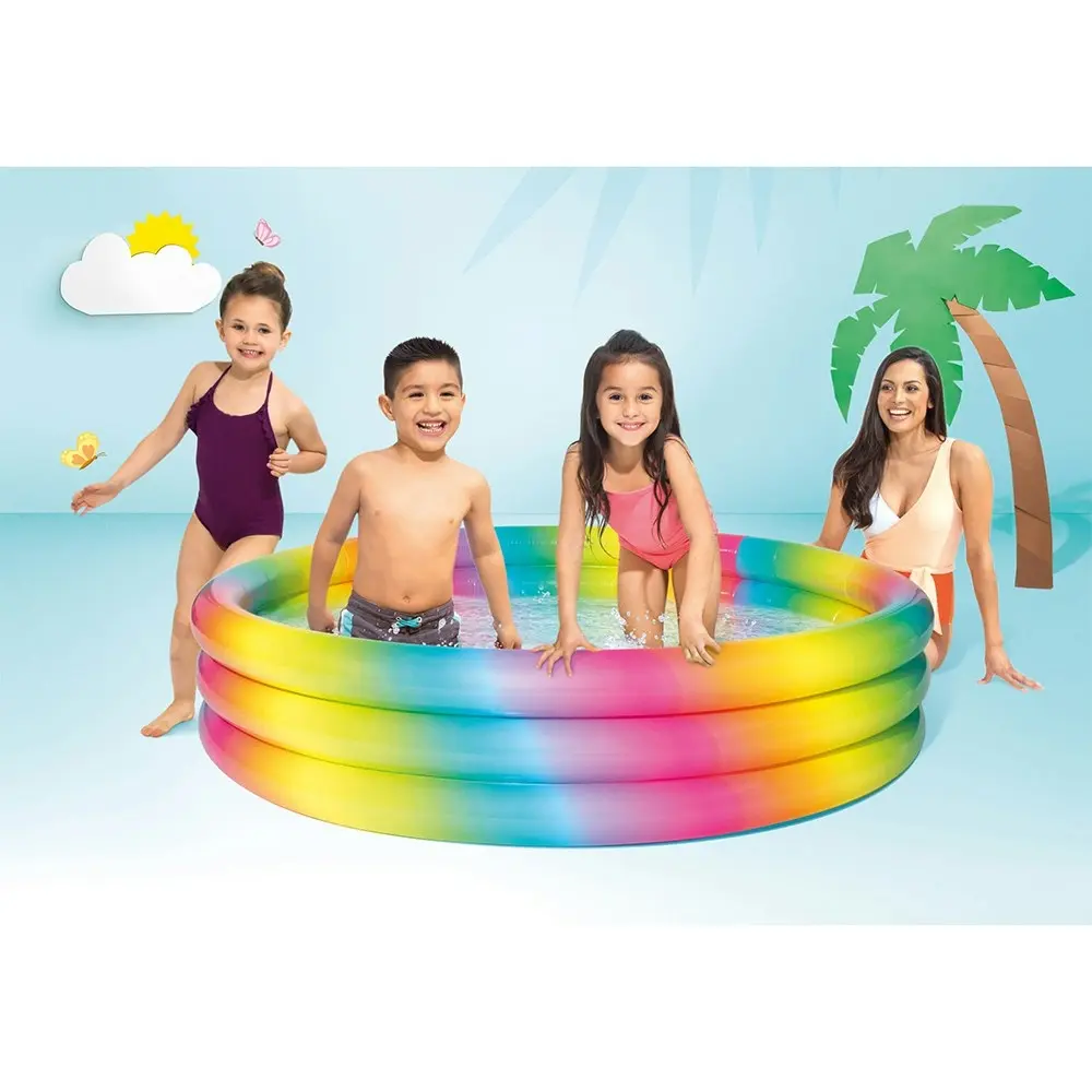 Intex Rainbow Ombre 168x38cm Inflatable Swimming Pool Kids Outdoor Garden Fun 2+