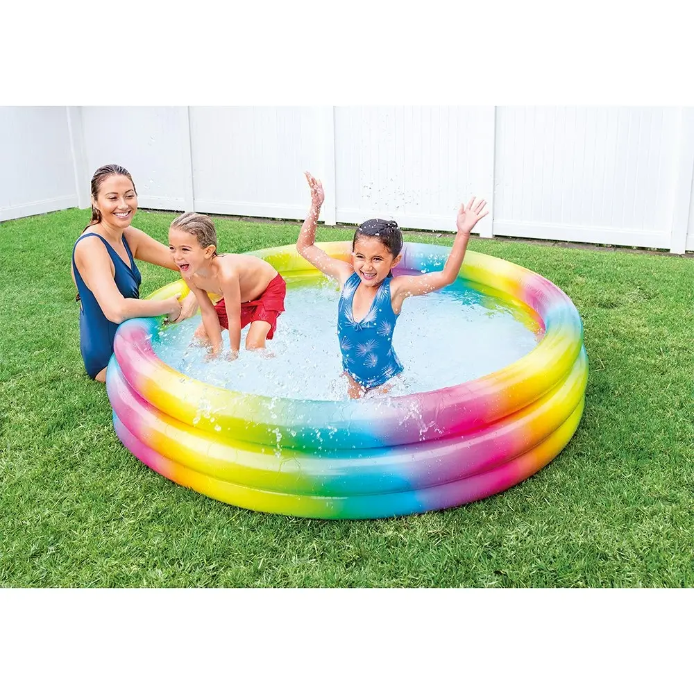 Intex Rainbow Ombre 168x38cm Inflatable Swimming Pool Kids Outdoor Garden Fun 2+