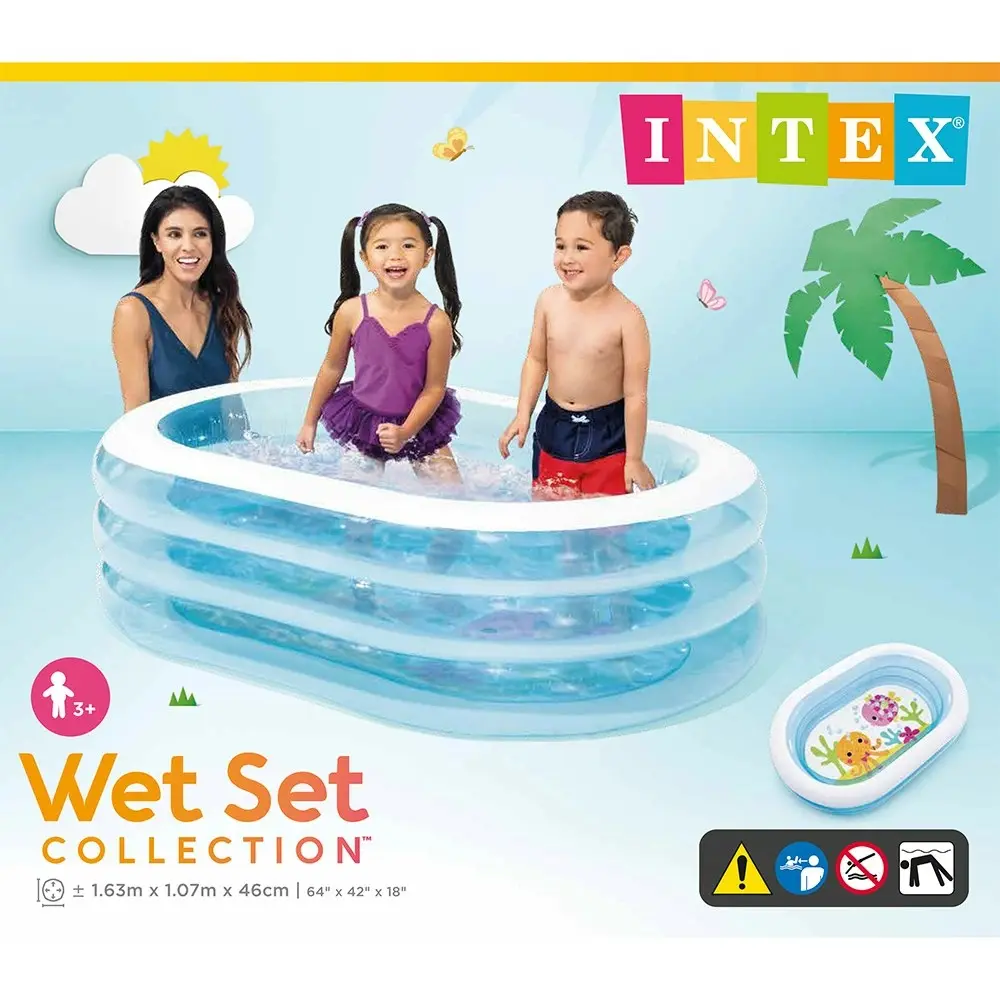 Intex My Sea Friends Kids 163cm Inflatable Swimming Pool Outdoor Garden Fun Play