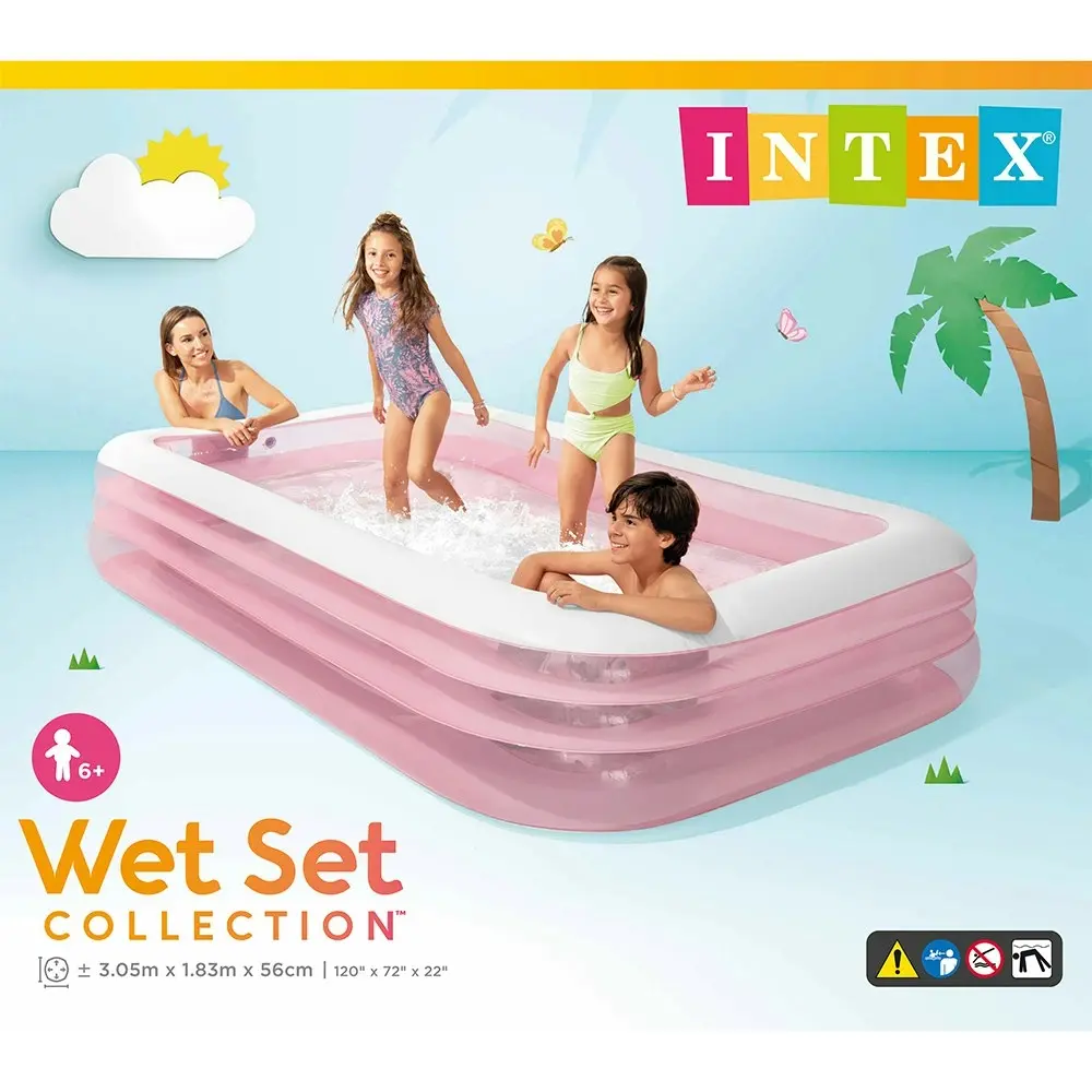 Intex Swim Center Inflatable Vinyl Family Swimming Pool Kids Outdoor Fun 6+ Pink