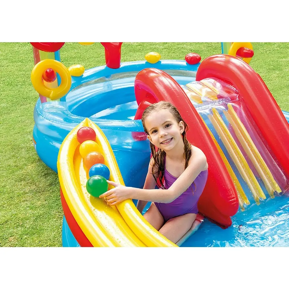 Intex Rainbow Ring 2.97m Play Centre Inflatable Swimming Pool Outdoor Kids 3y+