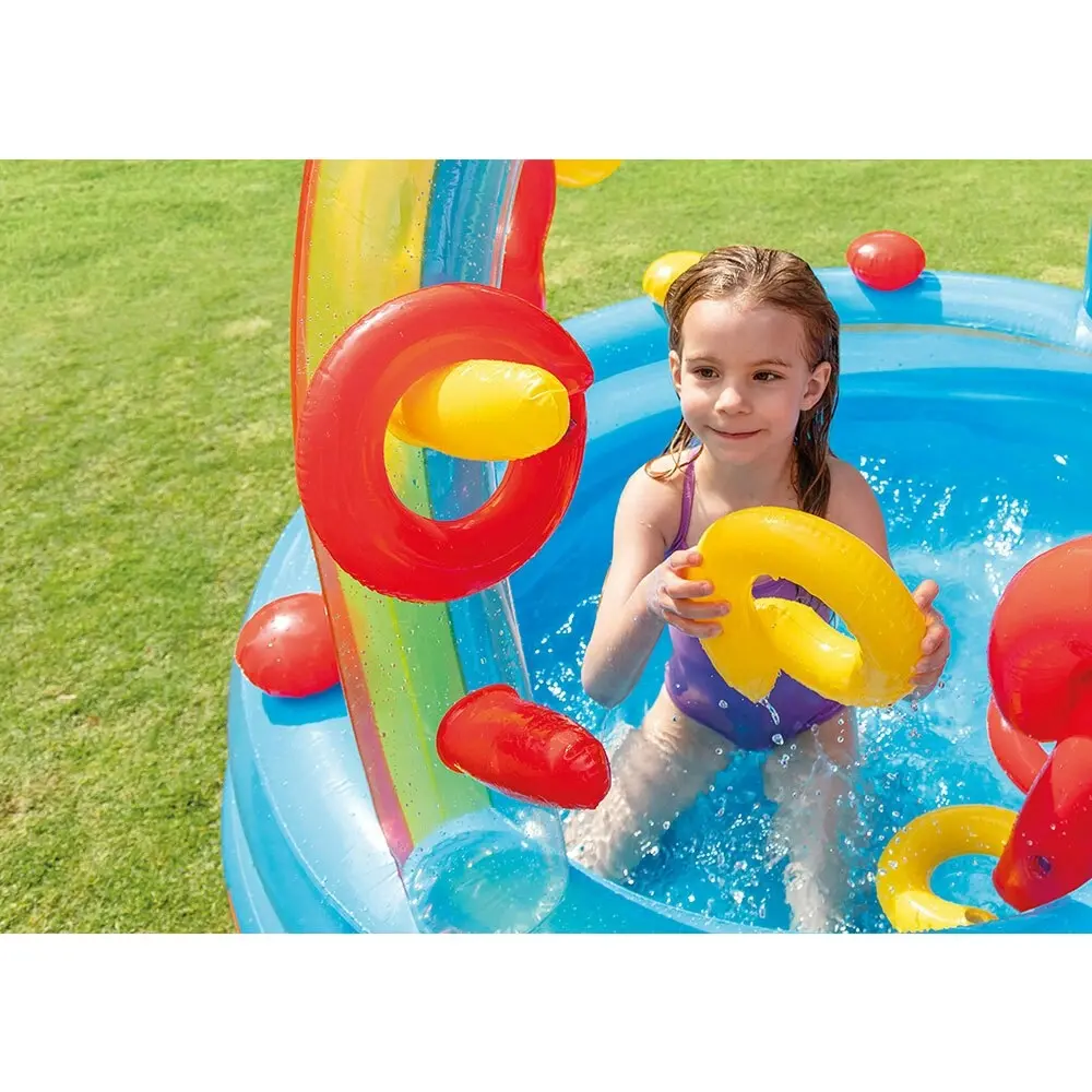 Intex Rainbow Ring 2.97m Play Centre Inflatable Swimming Pool Outdoor Kids 3y+