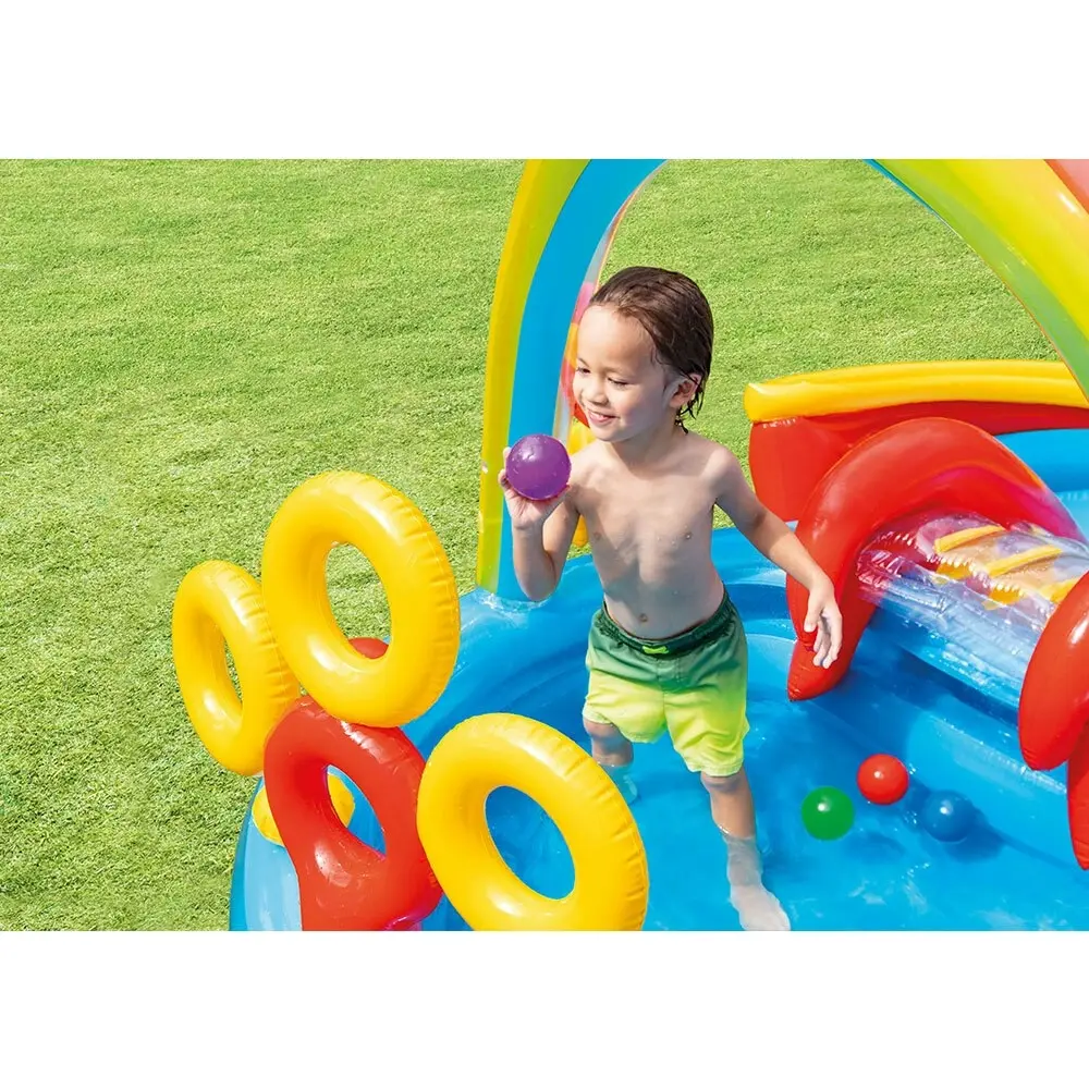 Intex Rainbow Ring 2.97m Play Centre Inflatable Swimming Pool Outdoor Kids 3y+