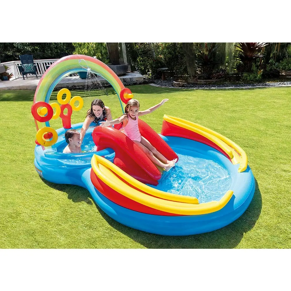 Intex Rainbow Ring 2.97m Play Centre Inflatable Swimming Pool Outdoor Kids 3y+