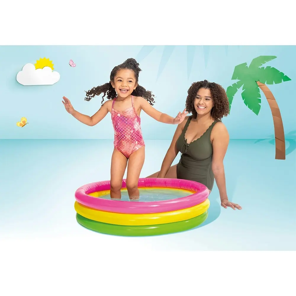 2x Intex Sunset Glow 86cm Round Inflatable Baby Swimming Pool Outdoor Fun 1-3y