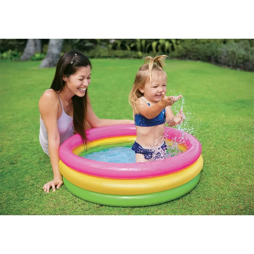 2x Intex Sunset Glow 86cm Round Inflatable Baby Swimming Pool Outdoor Fun 1-3y