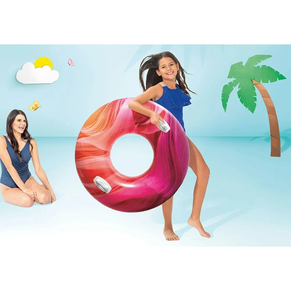 2x Intex Waves of Nature Inflatable Swimming Tube Round Pool Float Assorted 9y+