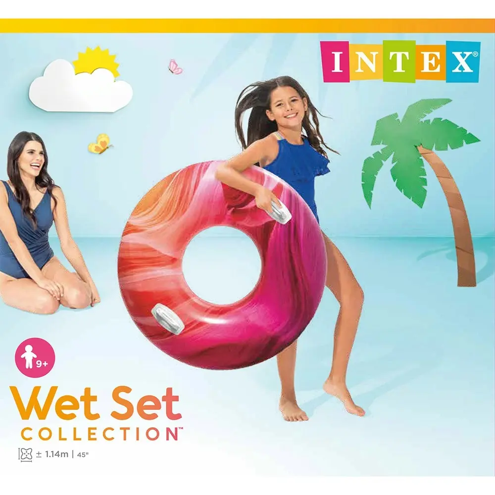 2x Intex Waves of Nature Inflatable Swimming Tube Round Pool Float Assorted 9y+