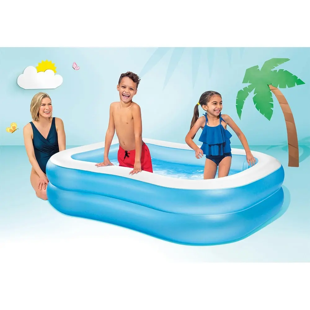 Intex Swim Center 2.03x1.52m Family Inflatable Above Ground Swimming Pool Blue