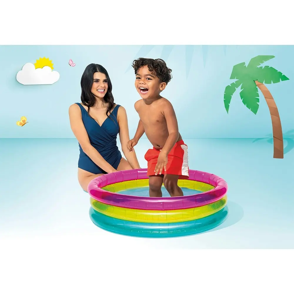 2x Intex Rainbow Baby 86x25cm Vinyl Round Swimming Pool Above Ground Inflatable