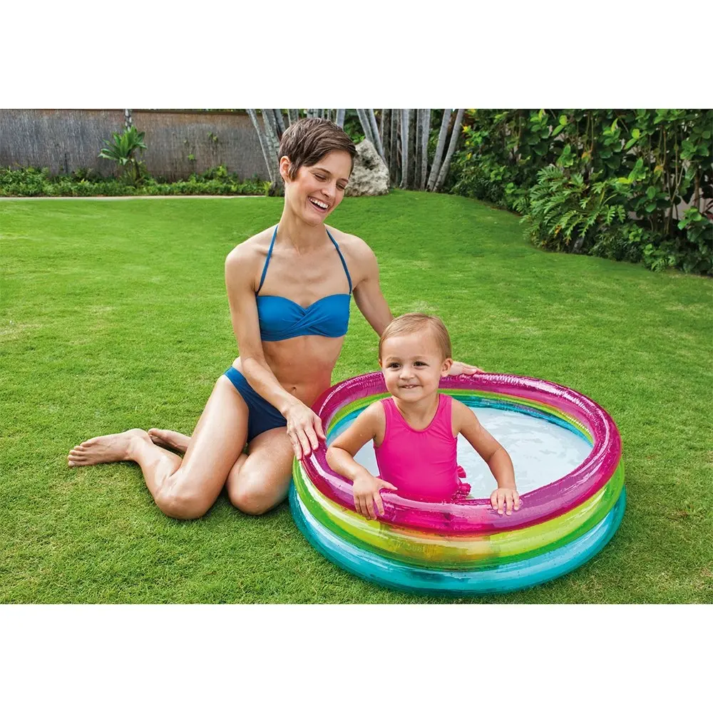 2x Intex Rainbow Baby 86x25cm Vinyl Round Swimming Pool Above Ground Inflatable