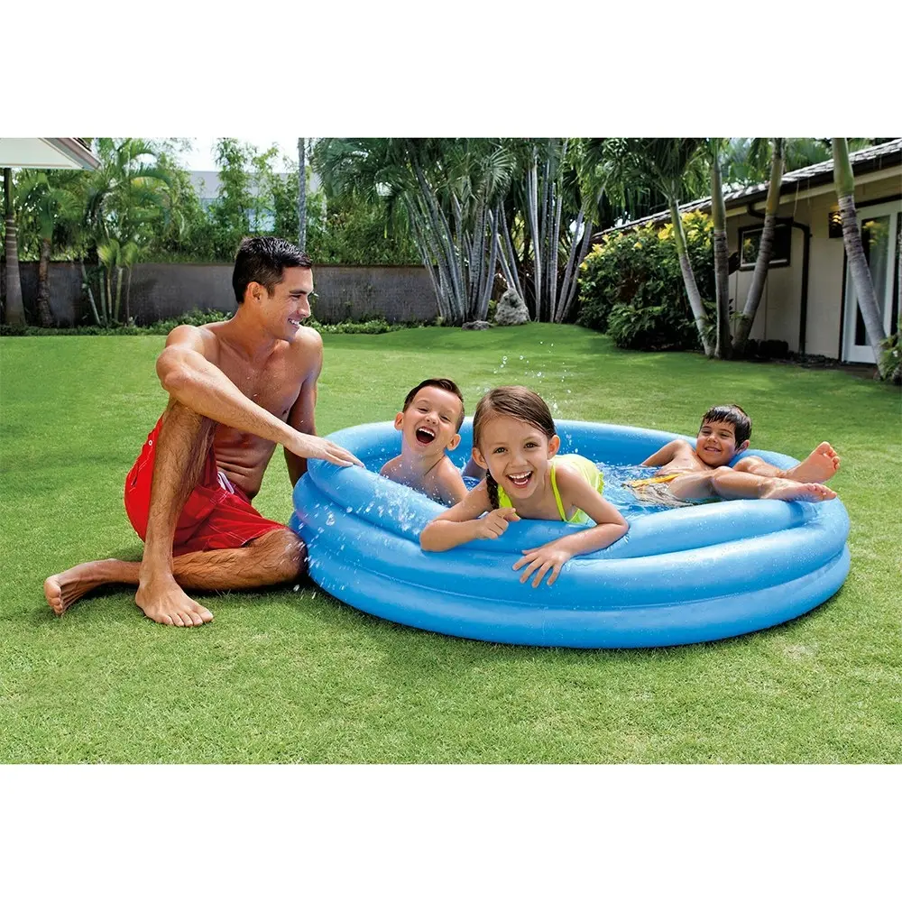 Intex Crystal 147x33cm Inflatable Swimming Pool Outdoor Garden Fun Kids 2+ Blue