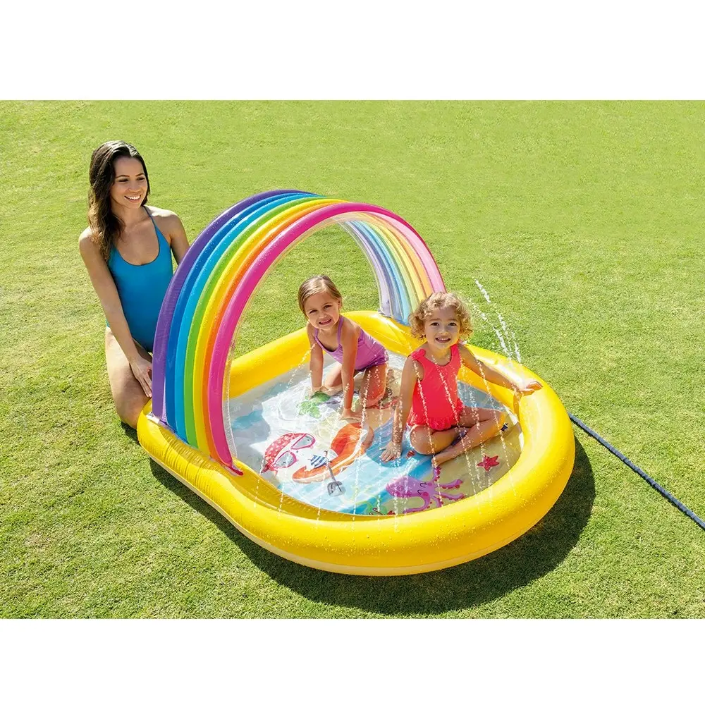 Intex 147x130cm Outdoor/Patio Rainbow Arch Spray Inflatable Baby/Kids Pool 2y+