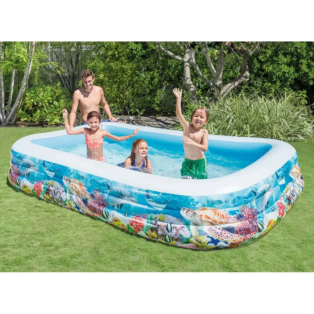 Intex 305cm Outdoor/Patio Inflatable Kids/Family Swim Center Rectangular Pool 6+